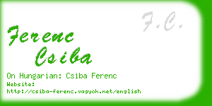 ferenc csiba business card